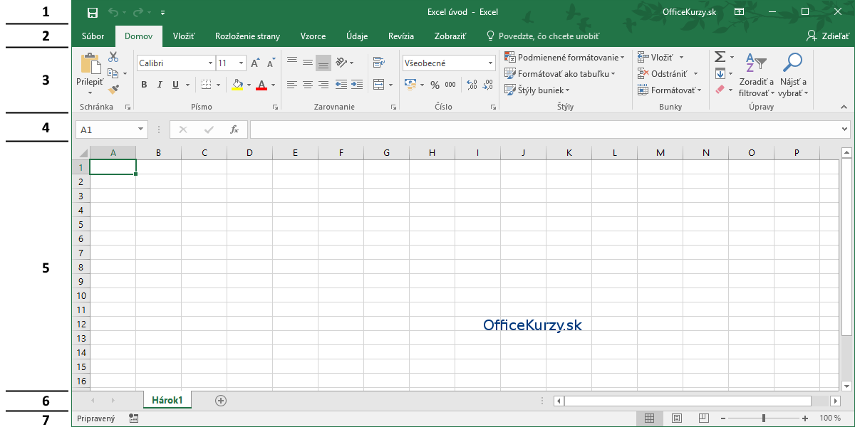 Okno Excel