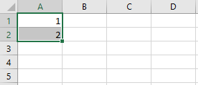 Príprava na kopírovanie číselného radu v MS Excel